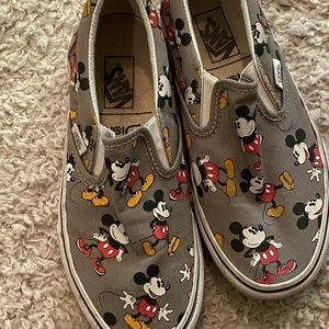 Mickey Mouse slip on Vans sneakers . Women’s size 6.5 men’s size 5.